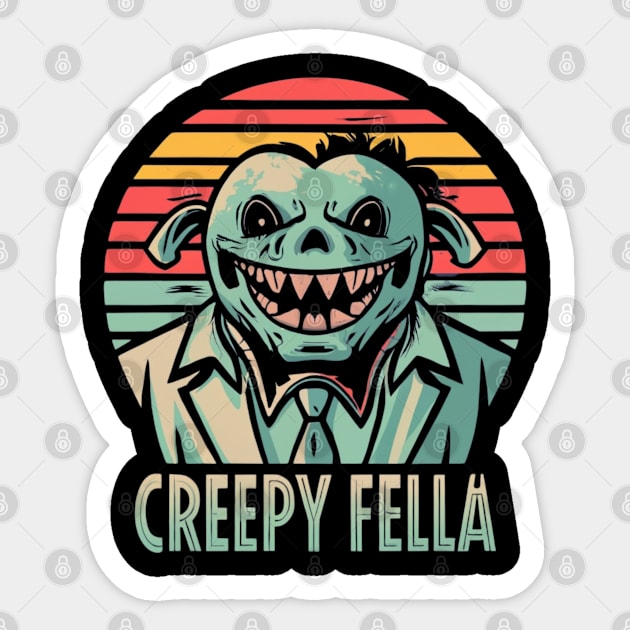 Creepy Fella Sticker by Abeer Ahmad